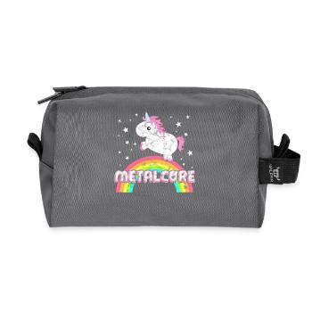 Cooles Ironisches Metalcore Musik Einhorn - Recycelte Kulturtasche - Anthrazit - Vorne