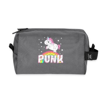 Cooles Ironisches Punk Musik Einhorn - Recycelte Kulturtasche - Anthrazit - Vorne