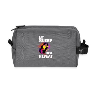 Eat Sleep Rave Repeat - Recycled Toiletry Zip Bag - anthracite - Front