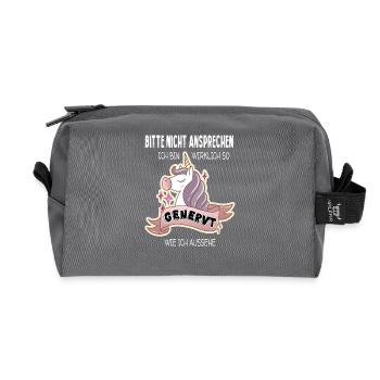 Bitte nicht ansprechen! Ich bin genervt! - Recycelte Kulturtasche - Anthrazit - Vorne