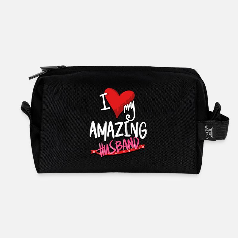 Ich liebe meinen erstaunlichen Ehemann - Recycelte Kulturtasche - Schwarz