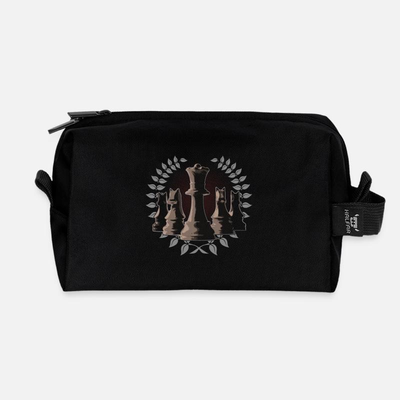 Chess - Chess figures - Recycled Toiletry Zip Bag - black