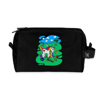 Unicorn on Party - Hangover T-Shirt - Recycled Toiletry Zip Bag - black - Front