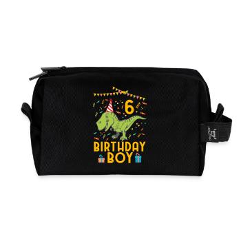 Birthday Boy - 6. Geburtstag - Recycelte Kulturtasche - Schwarz - Vorne
