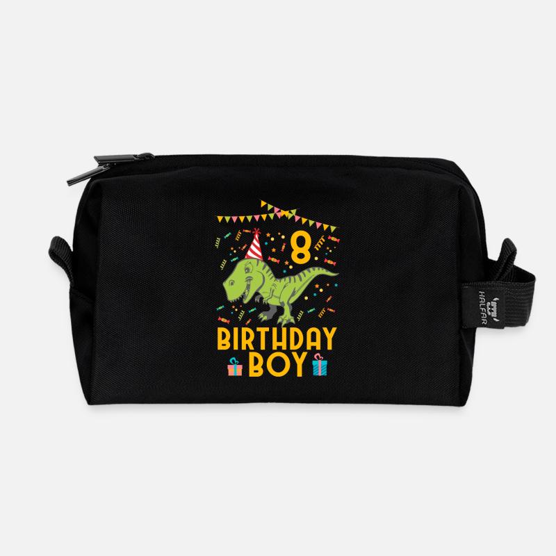 Birthday Boy - 8. Geburtstag - Recycelte Kulturtasche - Schwarz