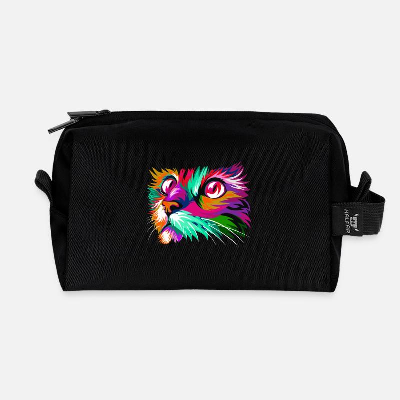 Cat Farben. Abbildung Colorista - Recycelte Kulturtasche - Schwarz