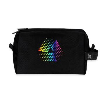 abstrakte punkte - Recycelte Kulturtasche - Schwarz - Vorne