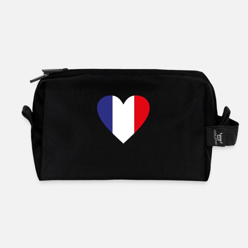 Frankreich - Recycelte Kulturtasche - Schwarz