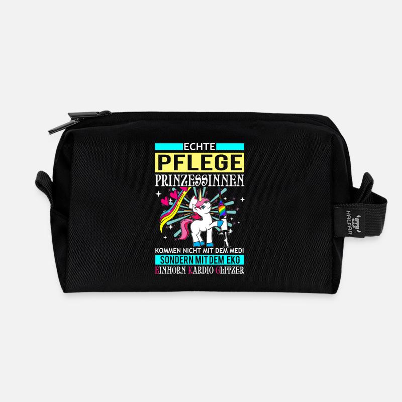Einhorn - Pflege Prinzessin - Recycelte Kulturtasche - Schwarz