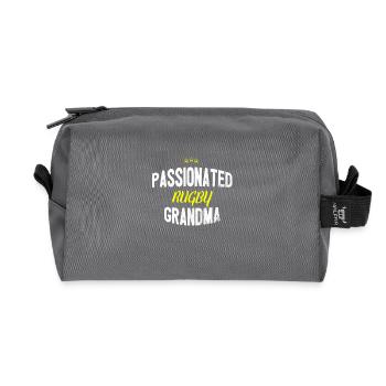 Distressed - PASSIONATED RUGBY GRANDMA - Recycelte Kulturtasche - Anthrazit - Vorne