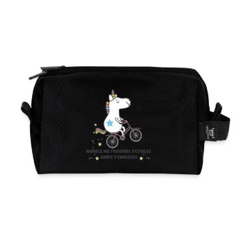 french unicorn - Recycelte Kulturtasche - Schwarz - Vorne