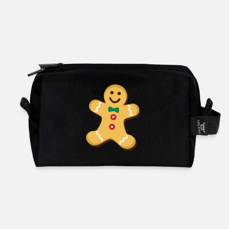 lebkuchenmann - Recycelte Kulturtasche - Schwarz