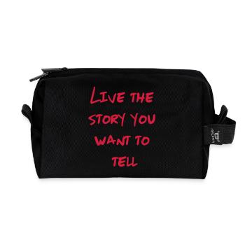 Live Your Story - Recycled Toiletry Zip Bag - black - Front