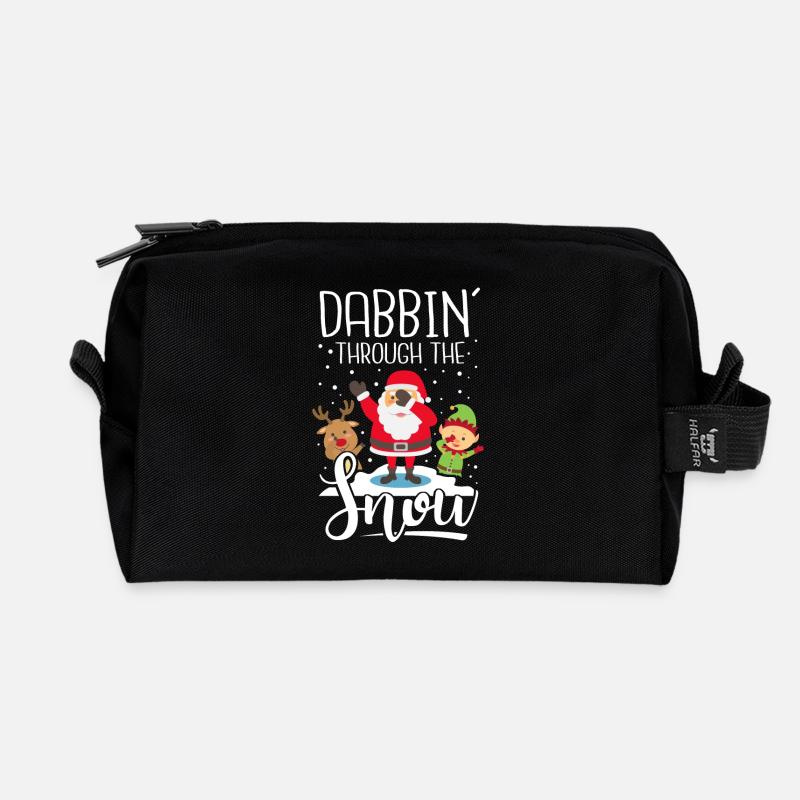 Dab Weihnachtsmann Rudolph Rentier Elf Geschenk - Recycelte Kulturtasche - Schwarz