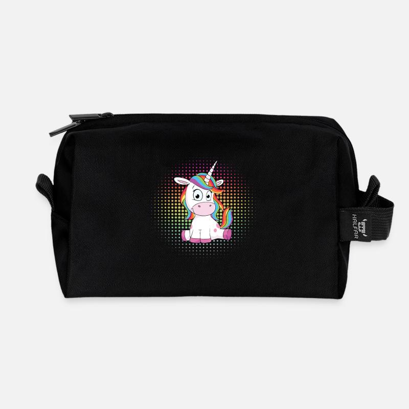 Süßes Einhorn - Recycelte Kulturtasche - Schwarz
