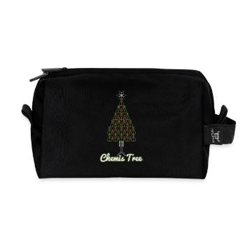 Chemis Tree Chemie Weihnachtsbaum Geschenk - Recycelte Kulturtasche - Schwarz - Vorne