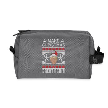 Make Christmas Great Again - Recycled Toiletry Zip Bag - anthracite - Front