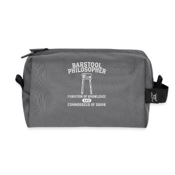 Barstool philosopher Philosophy Craft Beer Bar - Recycled Toiletry Zip Bag - anthracite - Front