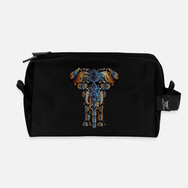 Elefant abstrakt Kunst Design spezial Geschenk - Recycelte Kulturtasche - Schwarz