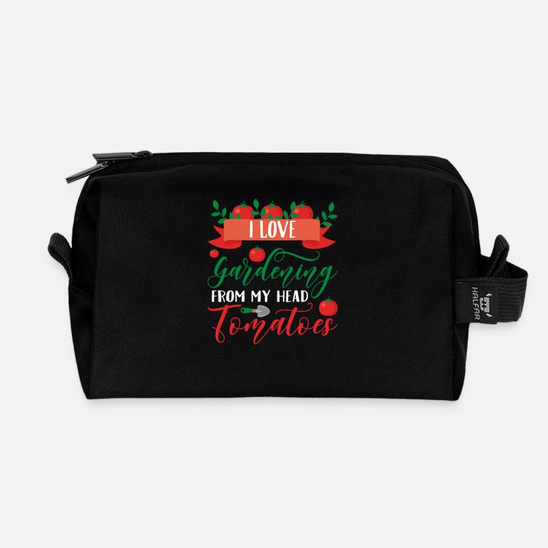 Gardening - Recycled Toiletry Zip Bag - black