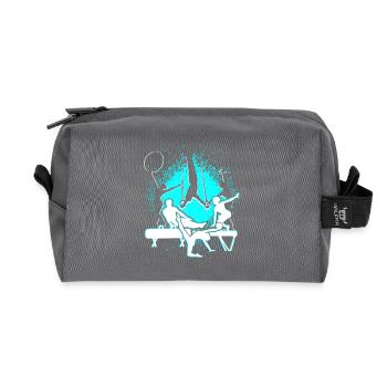Gymnastics gymnastics gymnastics gift - Recycled Toiletry Zip Bag - anthracite - Front