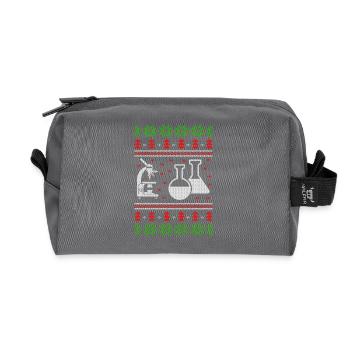 chemistry experiment ugly christmas jumper - Recycelte Kulturtasche - Anthrazit - Vorne