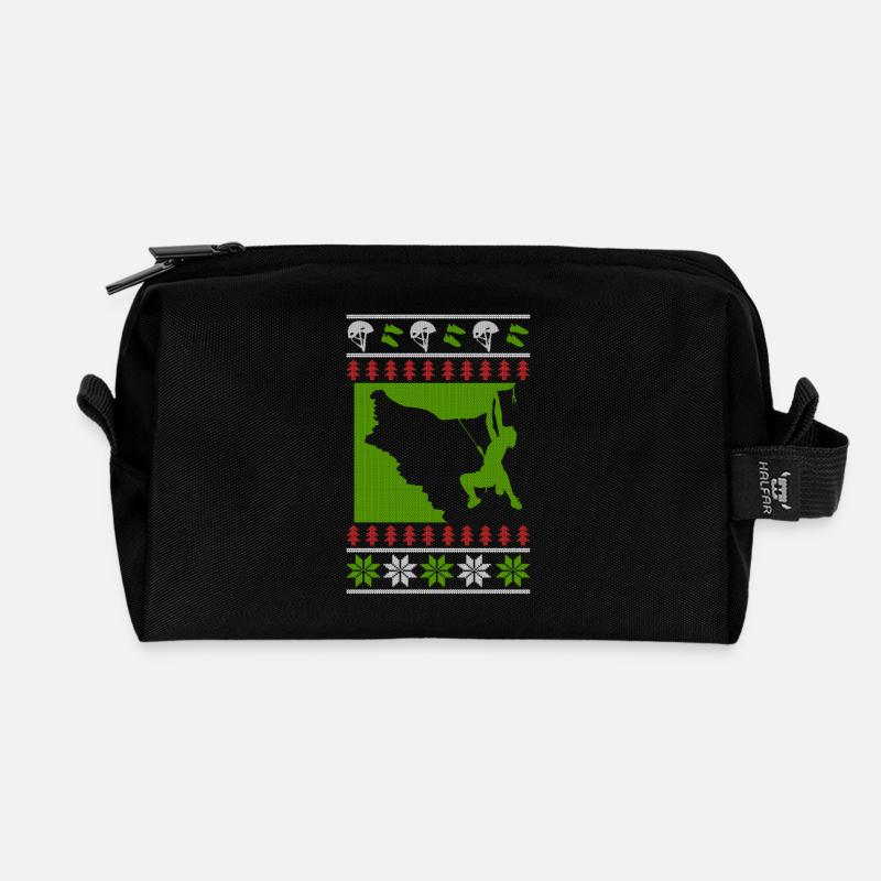 Escalade Bouldering laid de Noël - Trousse de toilette en tissu recyclé - noir