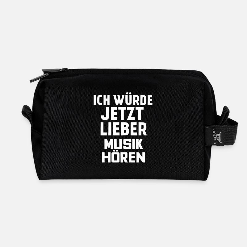 MUSIK HÖREN - Recycelte Kulturtasche - Schwarz