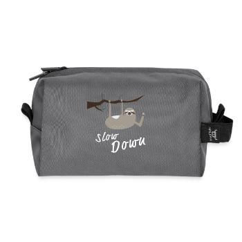 Faultier Slow Down Abhängen Chillen Design - Recycelte Kulturtasche - Anthrazit - Vorne