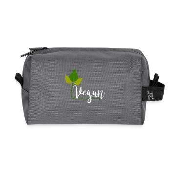 Vegan - Trousse de toilette en tissu recyclé - anthracite - Devant