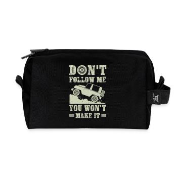 Don't follow me you won't make it - offroad gift - Trousse de toilette en tissu recyclé - noir - Devant