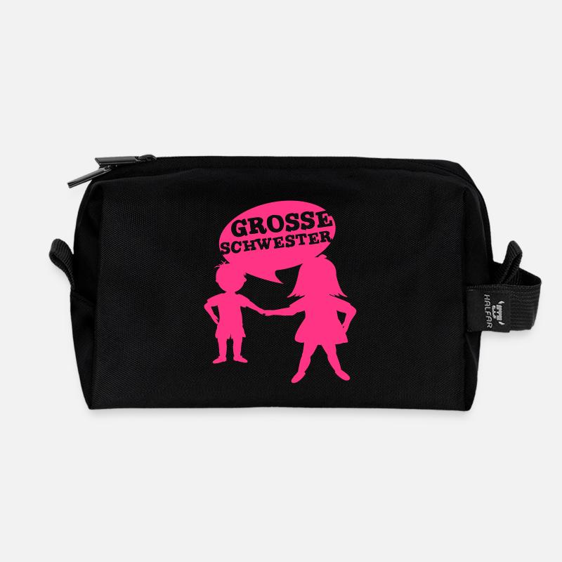Grosse Schwester - Recycelte Kulturtasche - Schwarz