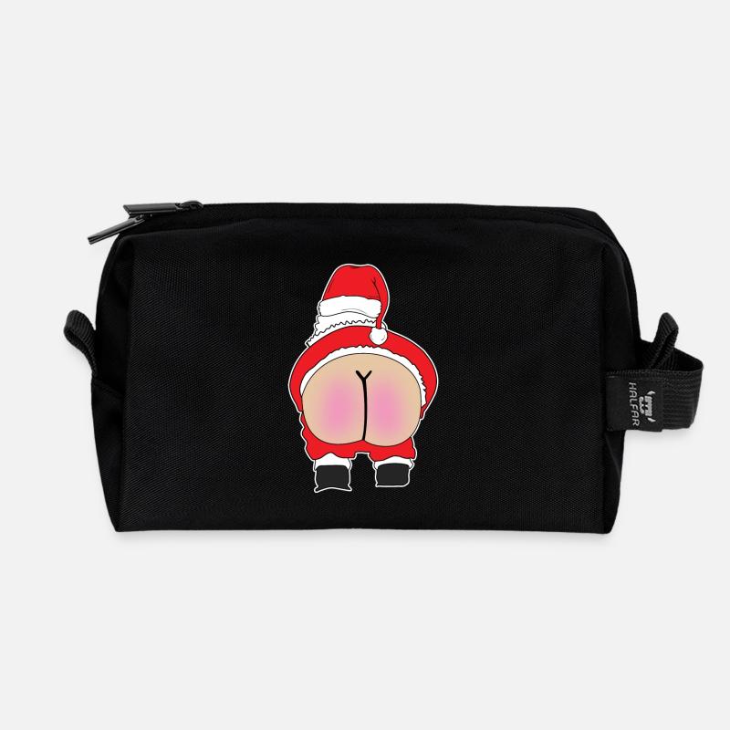 Santas Butt - Recycelte Kulturtasche - Schwarz