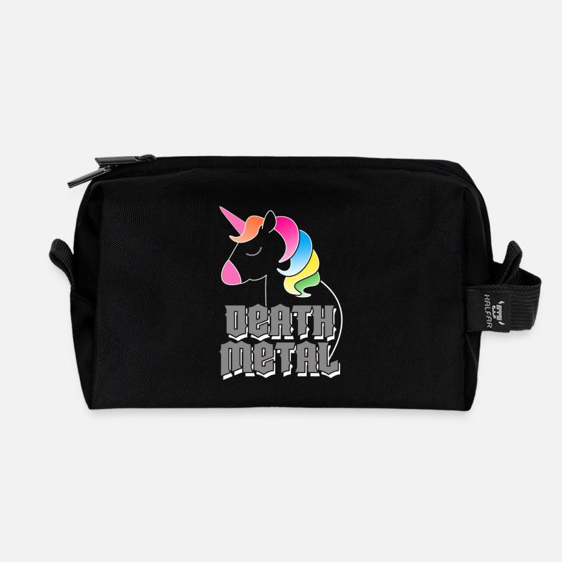 Death Metal Unicorn - Recycelte Kulturtasche - Schwarz