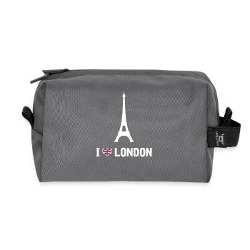 I love London Spaß-Shirt - Recycelte Kulturtasche - Anthrazit - Vorne
