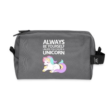 Always be youself or be a Unicorn - Recycelte Kulturtasche - Anthrazit - Vorne