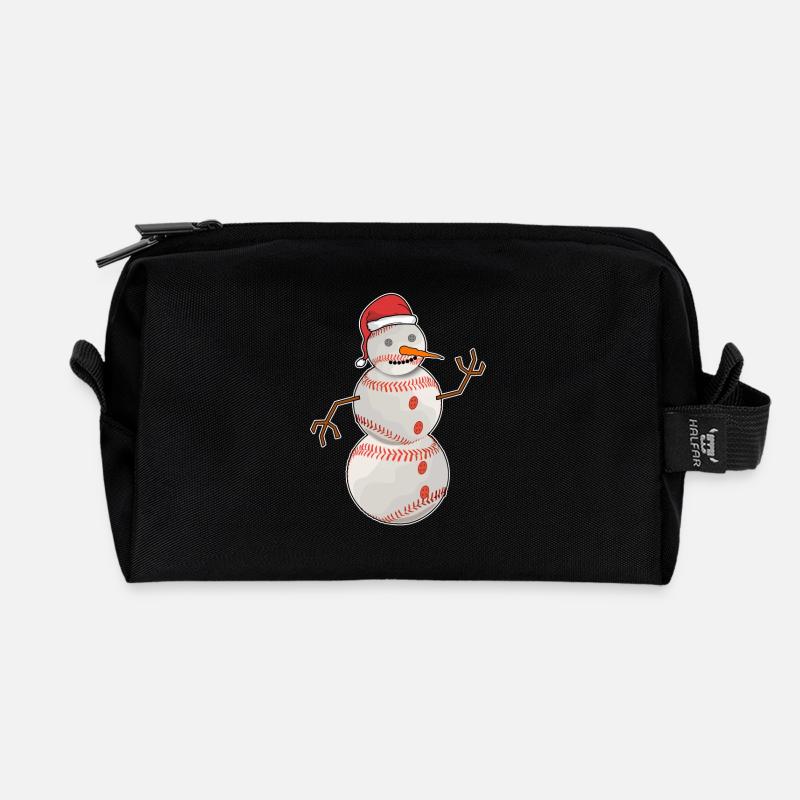 Christmas Baseball - Recycelte Kulturtasche - Schwarz