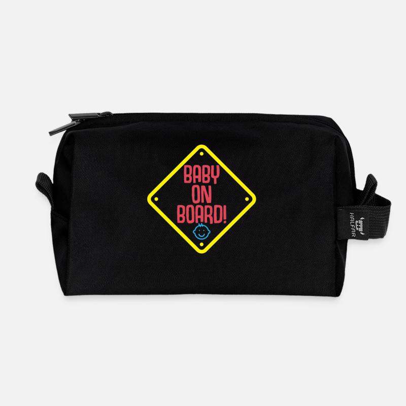 Schwangerschaft Mama Mom Baby Board Kind Geschenk - Recycelte Kulturtasche - Schwarz