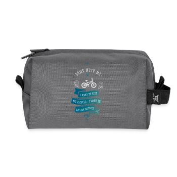 fahrrad bicycle ride with me rad fahren retro fun - Recycelte Kulturtasche - Anthrazit - Vorne