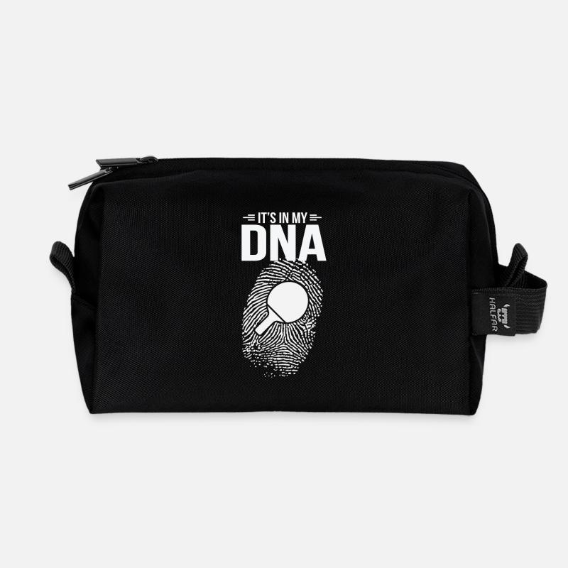 Tischtennis damit Geboren DNA Geschenk - Recycelte Kulturtasche - Schwarz