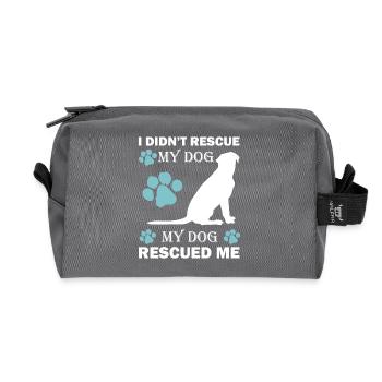 Sauvée de chien d'abri rue Chien Chien - Trousse de toilette en tissu recyclé - anthracite - Devant
