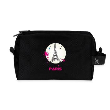 paris eiffelturm scribble love fasion trip tourist - Recycelte Kulturtasche - Schwarz - Vorne