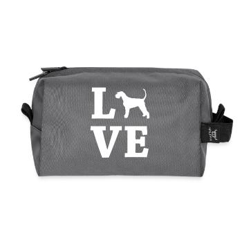 LOVE Schnauzer Riesenschnauzer Giant Schnauzer - Recycelte Kulturtasche - Anthrazit - Vorne