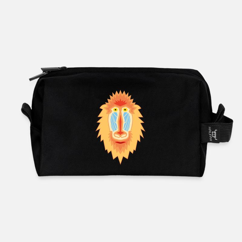 Mandrill Geometric - Recycled Toiletry Zip Bag - black