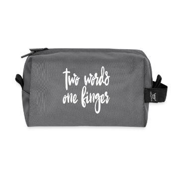 two words one finger - Recycelte Kulturtasche - Anthrazit - Vorne