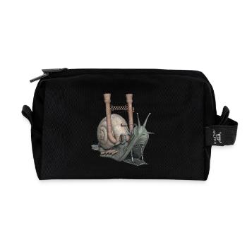 Snail Schnecke Fantasy Geschenk - Recycelte Kulturtasche - Schwarz - Vorne