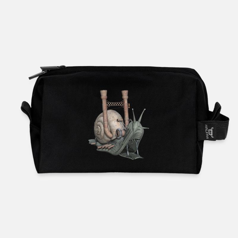 Snail Schnecke Fantasy Geschenk - Recycelte Kulturtasche - Schwarz