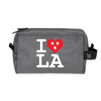 I Love LA! weiss mit Bändern - Recycelte Kulturtasche - Anthrazit - Vorne