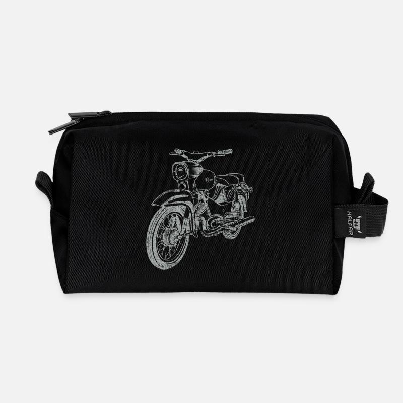 Simson Star Vintage Lineart Silhouette - Recycelte Kulturtasche - Schwarz