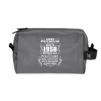 1958 60 Anno Premium Compleanno Regalo IT - Recycelte Kulturtasche - Anthrazit - Vorne